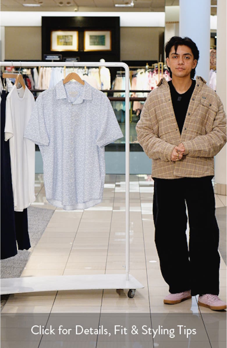 Miles OoohCotton<sup>®</sup> Pinstripe Short Sleeve Button-Up Shirt, sales video thumbnail