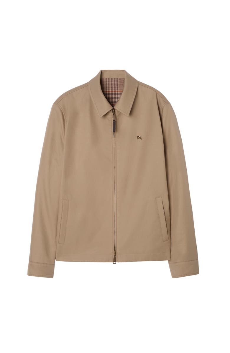Burberry Reversible Tropical Gabardine Bloomsbury Harrington Jacket, Alternate, color, Honey Beige