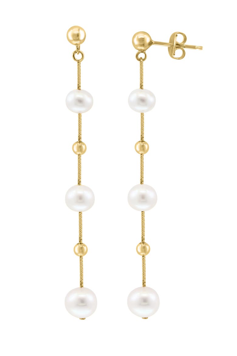 Gold over 925 Sterling Silver ,Fresh Water Pearl Earrings, Alternate, color, Sterling Silver