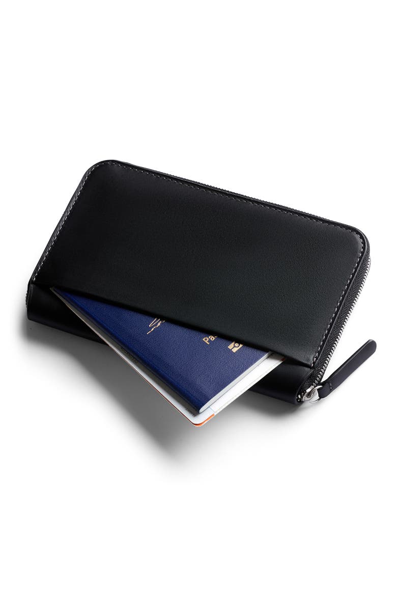 Leather RFID Travel Folio, Alternate, color, BLACK