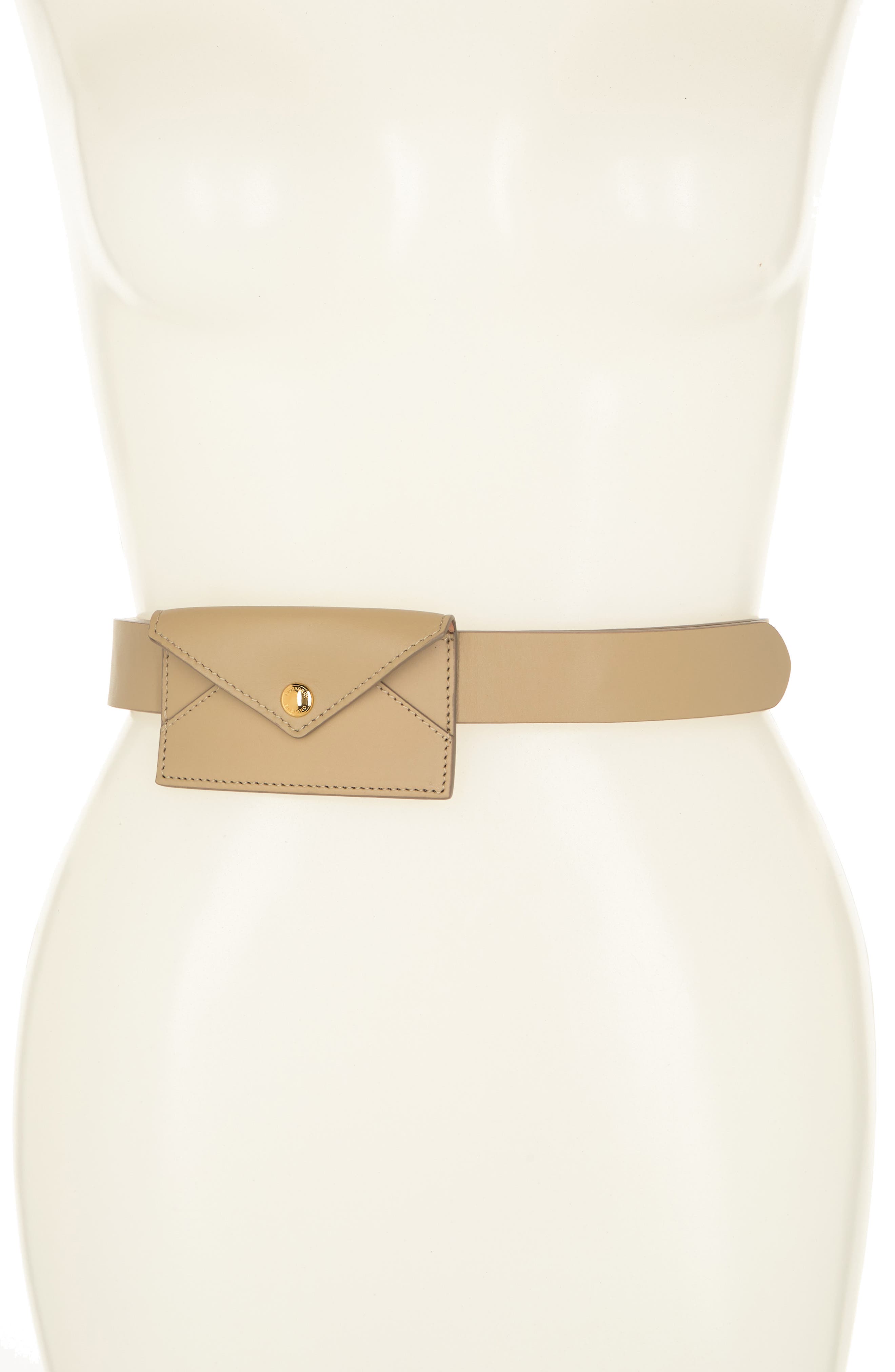 Burberry Envelope Leather Belt Bag, Main, color, 