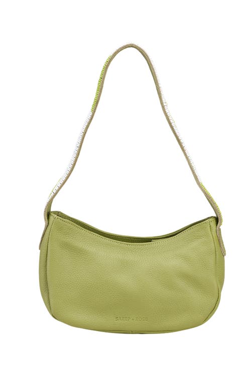 Sarep + Rose Hand-beaded Shoulder Bag In Guacamole Green