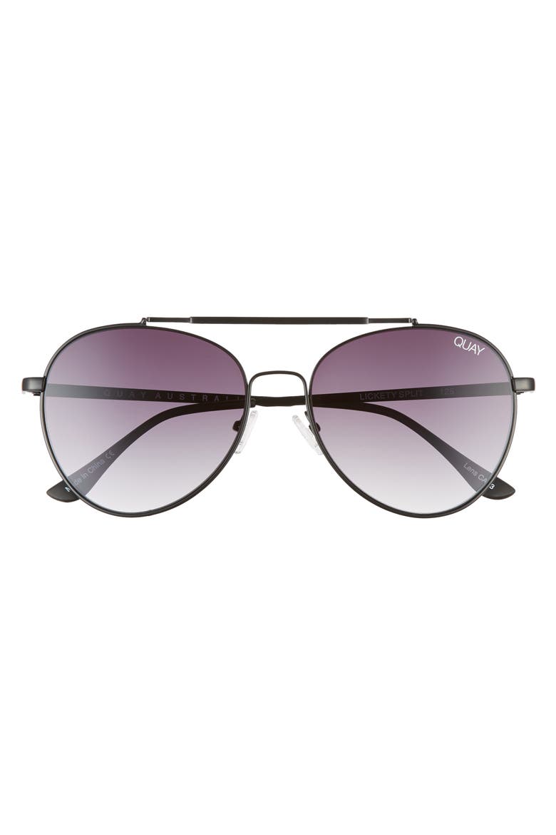 Australia Lickety Split 55mm Aviator Sunglasses, Alternate, color, BLACK/ SMOKE FADE