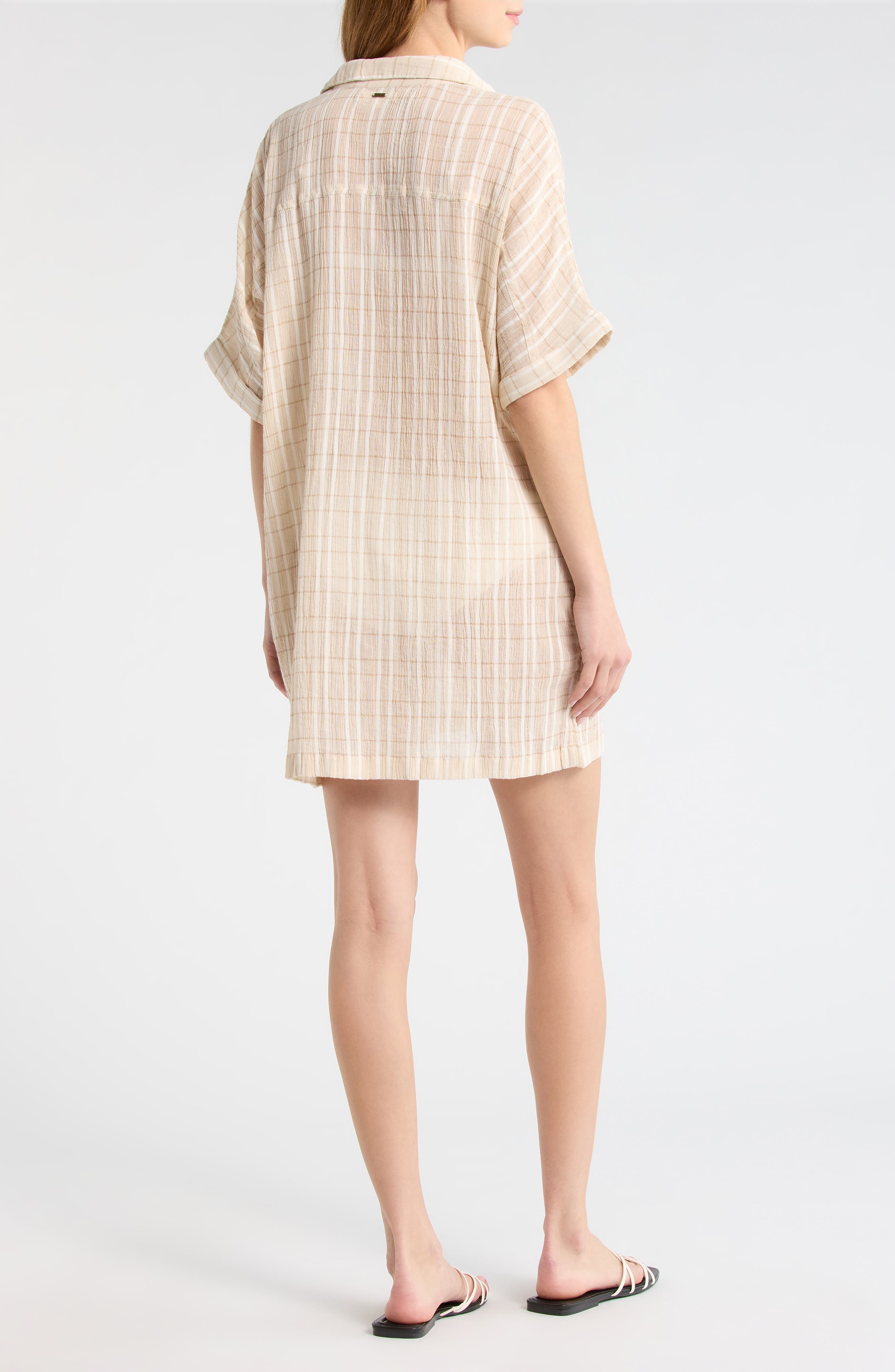 Rip Curl Paradise Check Cover-Up Shirtdress (Women) | Nordstrom