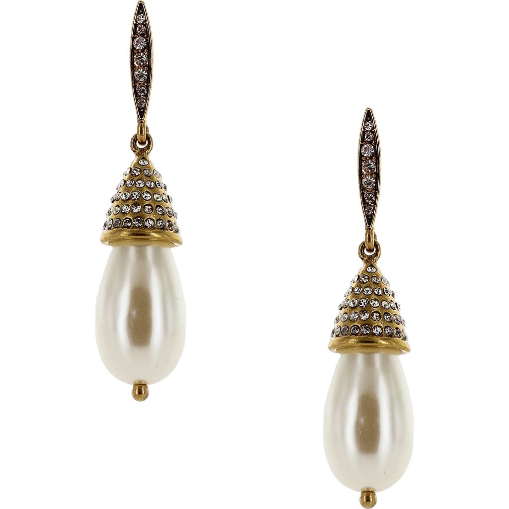 Olivia Welles Thea Pavé Crystal & Faux Pearl Drop Earrings