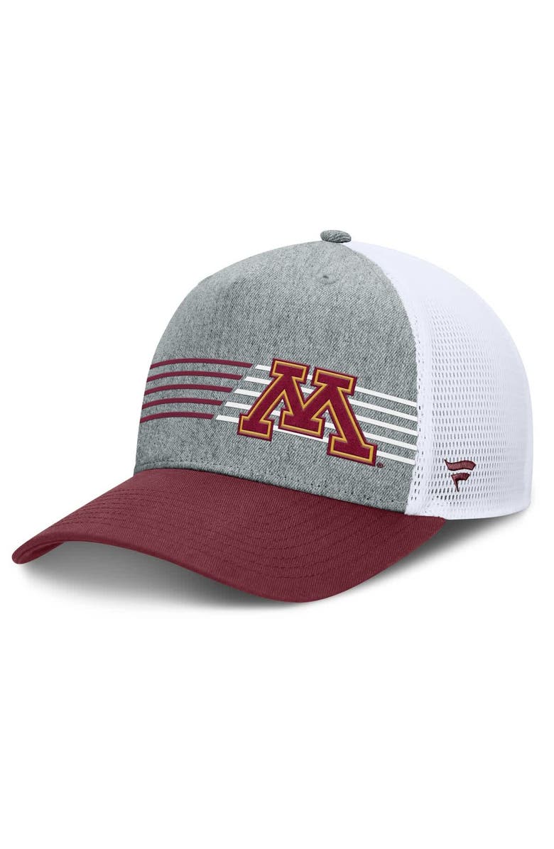 FANATICS Men's Fanatics Heather Gray/Maroon Minnesota Golden Gophers Profile Trucker Adjustable Hat, Main, color, Heather Gray