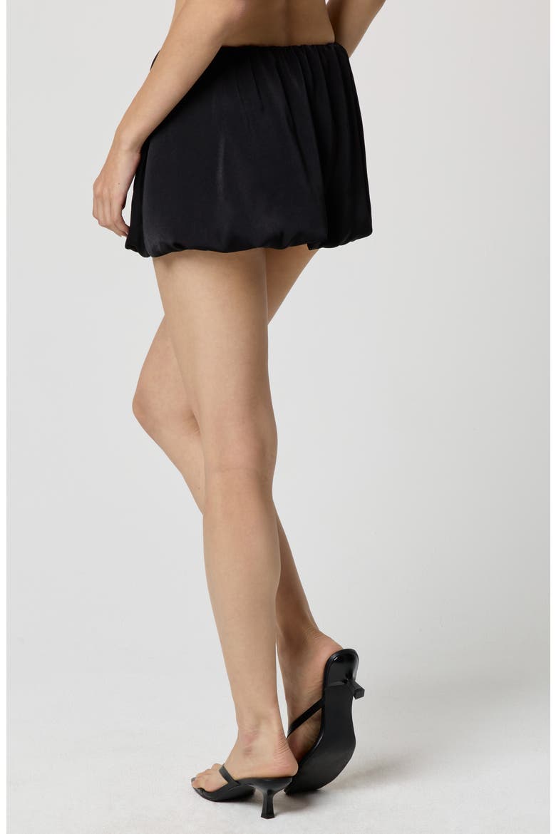 Silky Satin Bubble Skirt, Alternate, color, BLACK