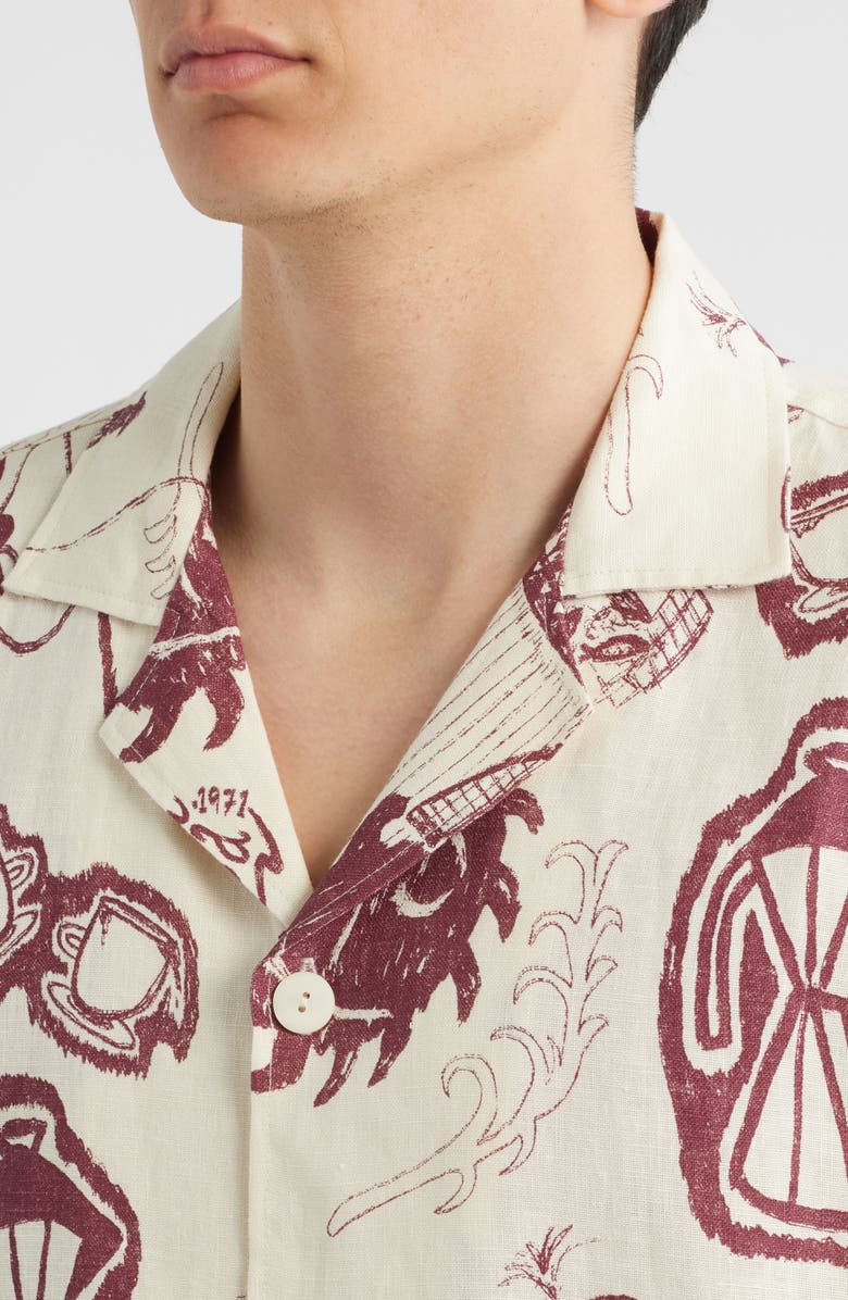 OAS Cantina Linen Camp Shirt, Alternate, color, Cuba