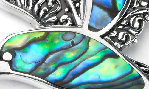 Samuel B. Sterling Silver Stone Bird Pendant In Blue/green