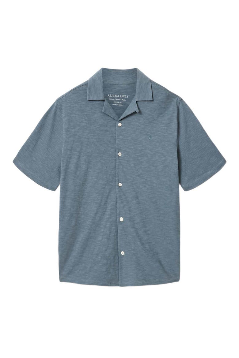 Robson Knit Cotton Camp Shirt, Alternate, color, LUNAR BLUE
