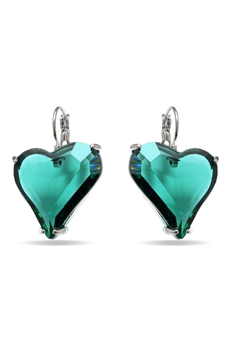 Noor Heart Drop Earrings, Alternate, color, SILVER