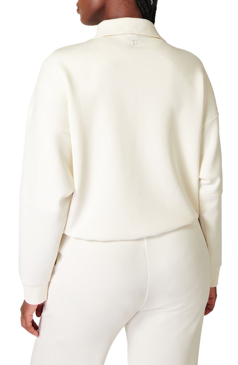 Sweaty Betty Half Zip Fleece Pullover, Alternate, color, Studio Whi