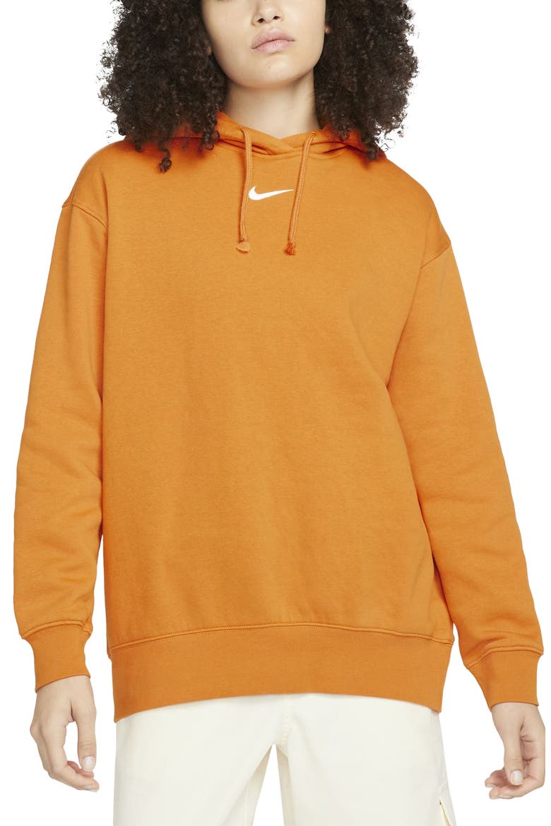 Sportswear Collection Essentials Oversize Hoodie, Main, color, LIGHT CURRY/ WHITE