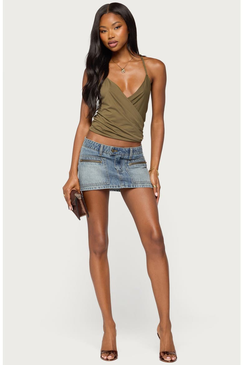 Tippie Backless Surplice Neck Top, Alternate, color, OLIVE