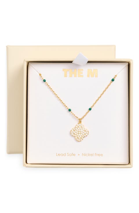 Enamel Clover Pendant Necklace