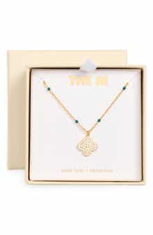 Enamel Clover Pendant Necklace