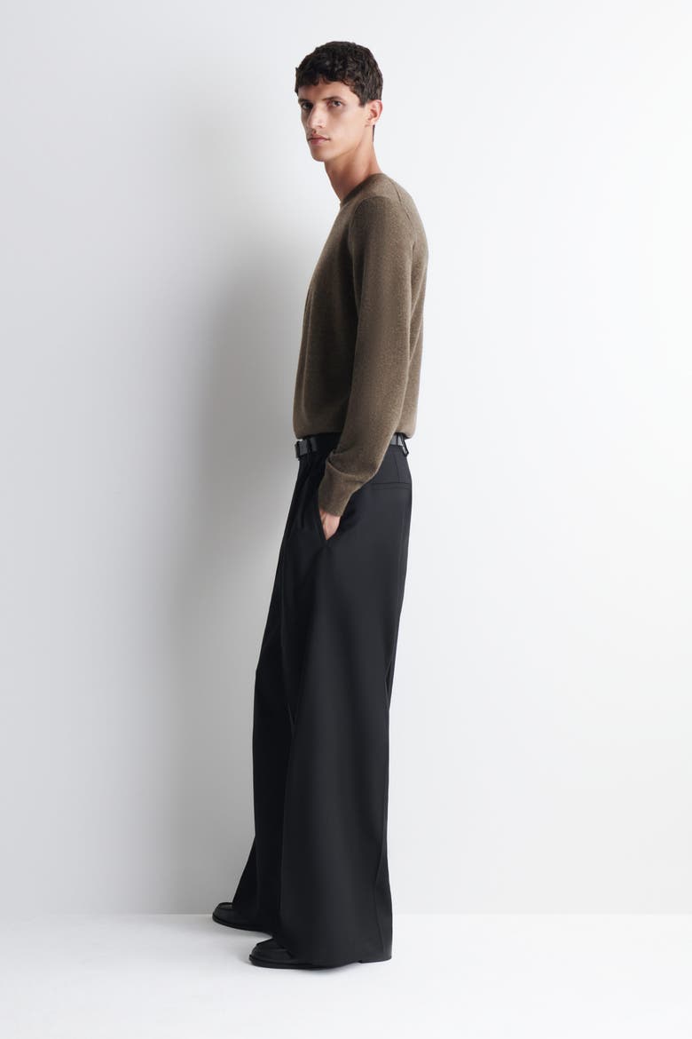 Cashmere Crew-Neck Sweater, Alternate, color, BROWN MÉLANGE