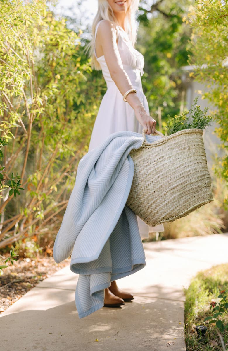 ChappyWrap Harborview Herringbone Throw Blanket, Alternate, color, Blue