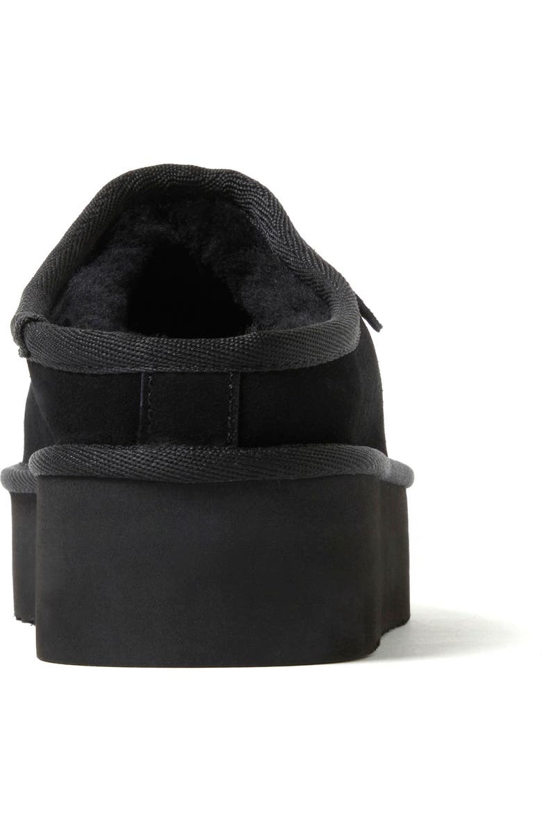DEARFOAMS Fireside Queenstown Genuine Shearling Platform Clog Slipper, Alternate, color, Black