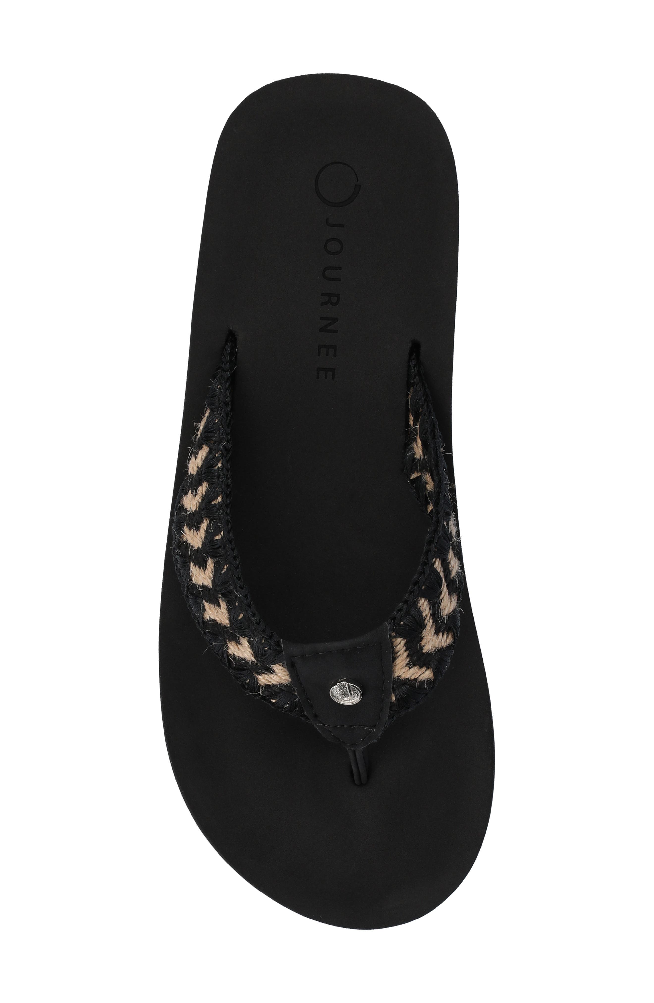Journee Collection Eloddie Flip Flop, Alternate, color, Black