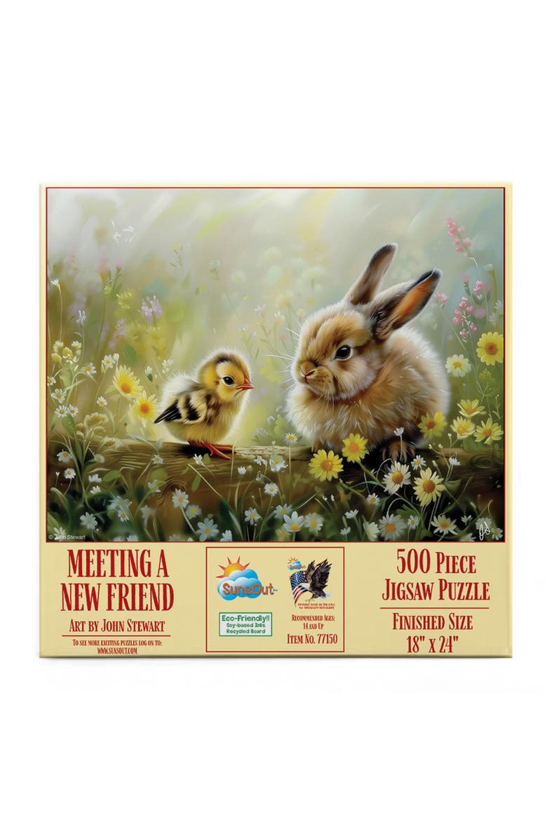 Sunsout Meeting a New Friend 500 piece Jigsaw Puzzle for Adults, Alternate, color, Multicolor
