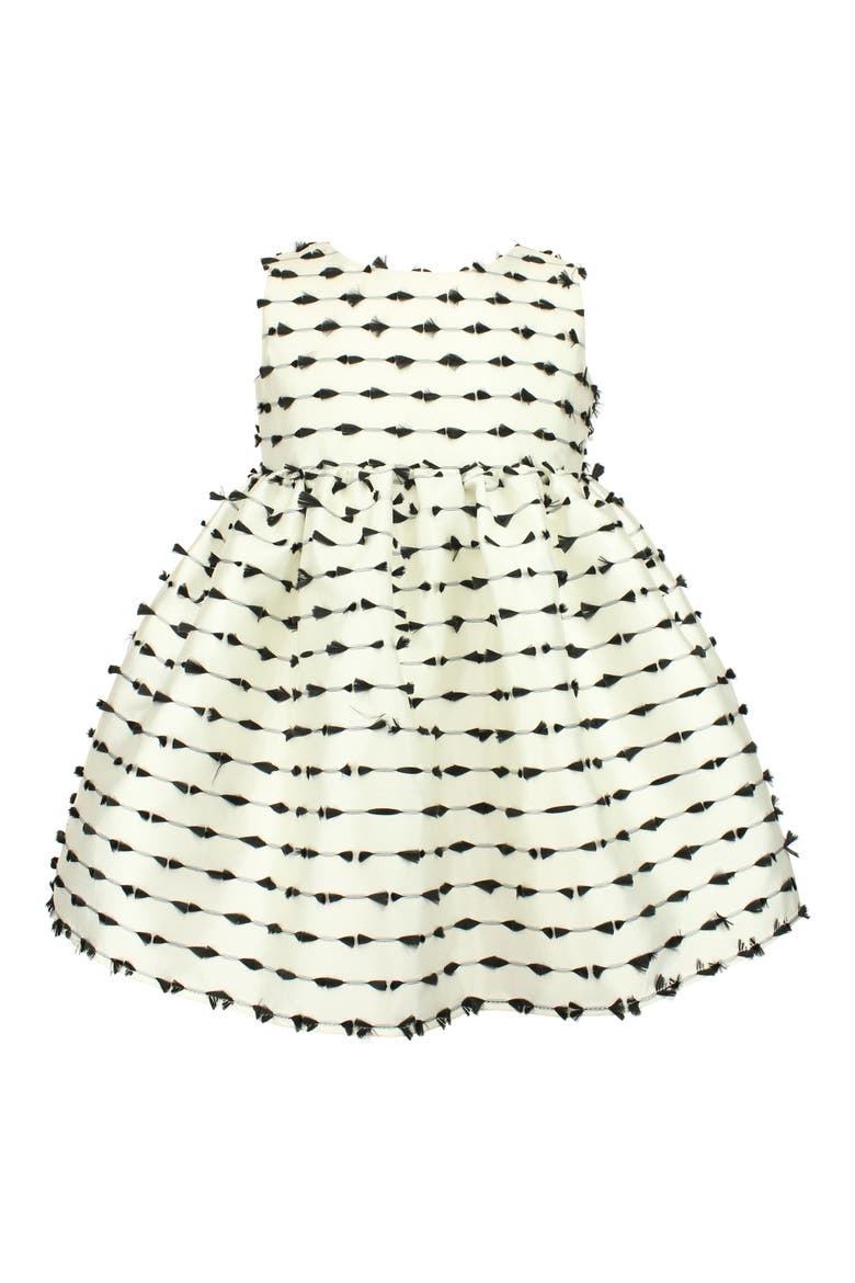 Kids' Plumetis Sleeveless Dress, Main, color, WHITE/ BLACK