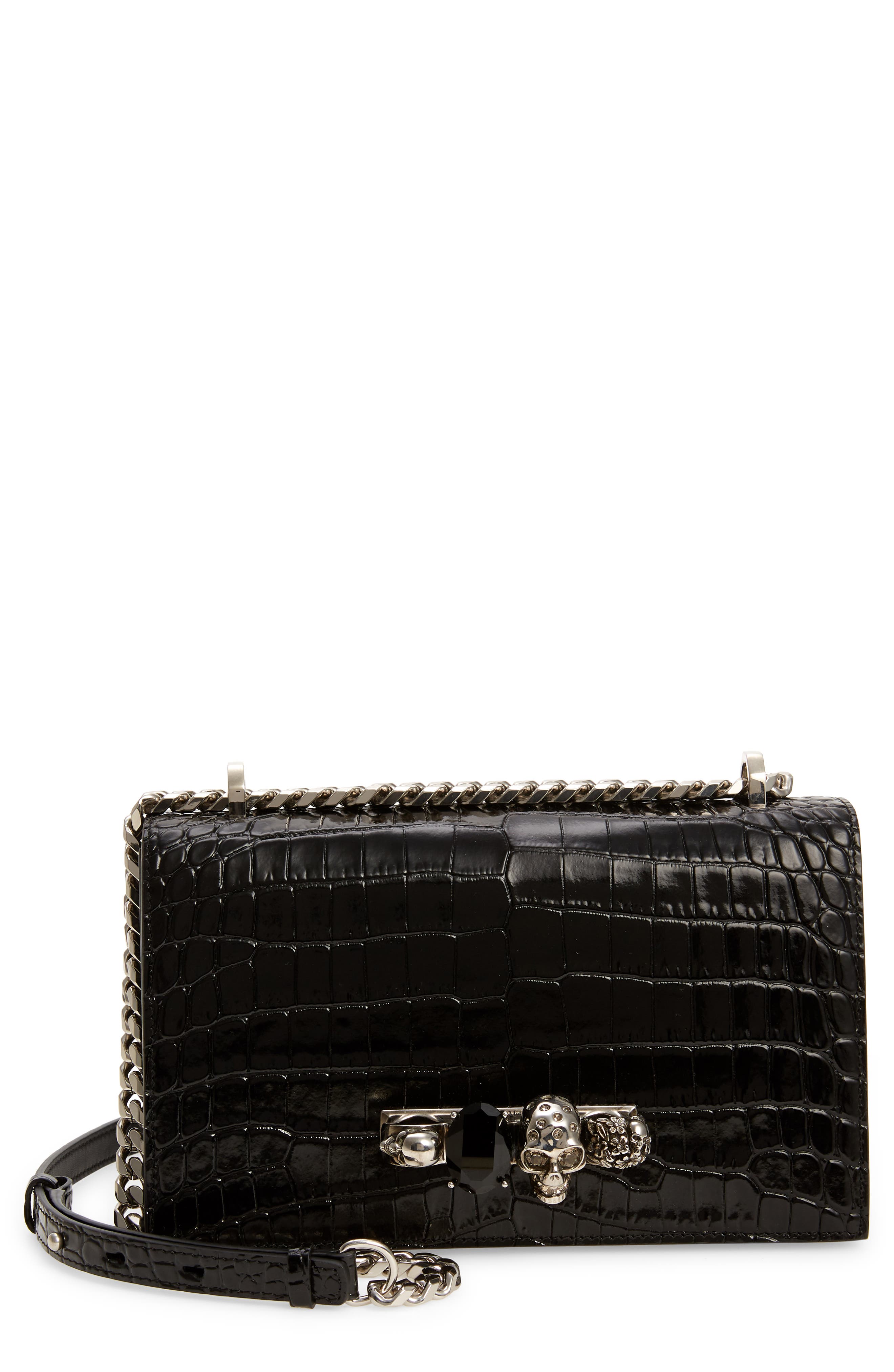 McQueen Alexander McQueen Jewelled Croc Embossed, Main, color, 
