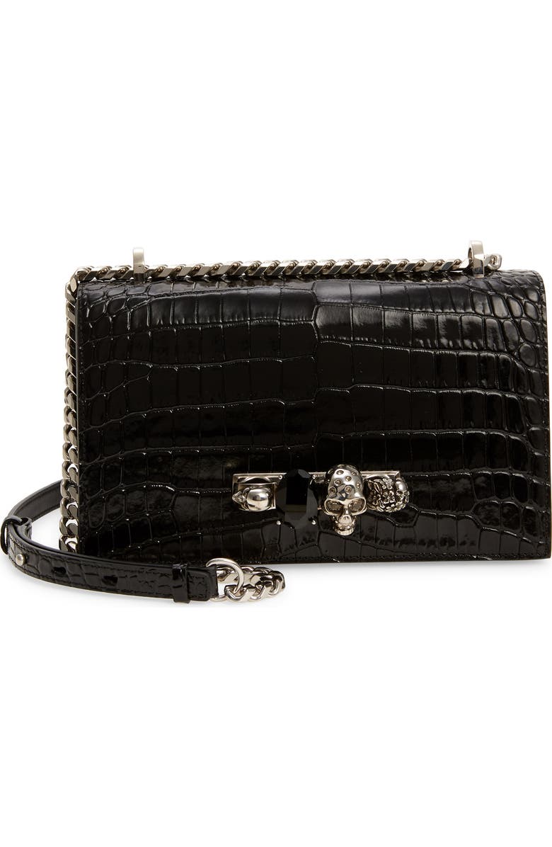 McQueen Alexander McQueen Jewelled Croc Embossed, Main, color,