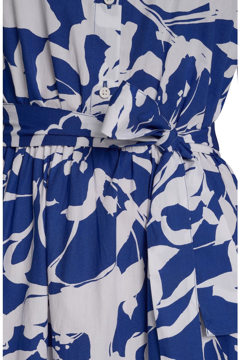Floral Elbow Sleeve Cotton Midi Shirtdress, Alternate, color, AVP:ATLNTC BL/IVORY