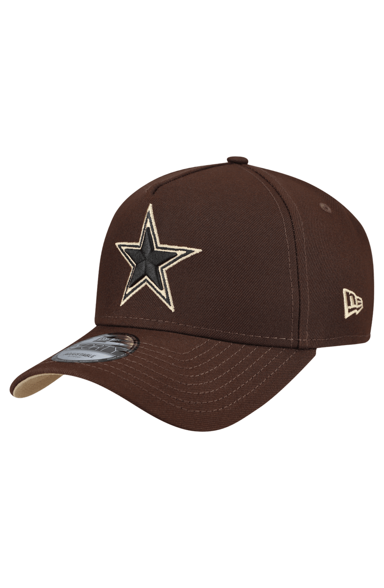 New Era Men's New Era  Dark Brown Dallas Cowboys Burnt Wood A-Frame 9FORTY Adjustable Hat, Main, color, Dark Brown