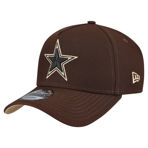 Men's New Era  Dark Brown Dallas Cowboys Burnt Wood A-Frame 9FORTY Adjustable Hat