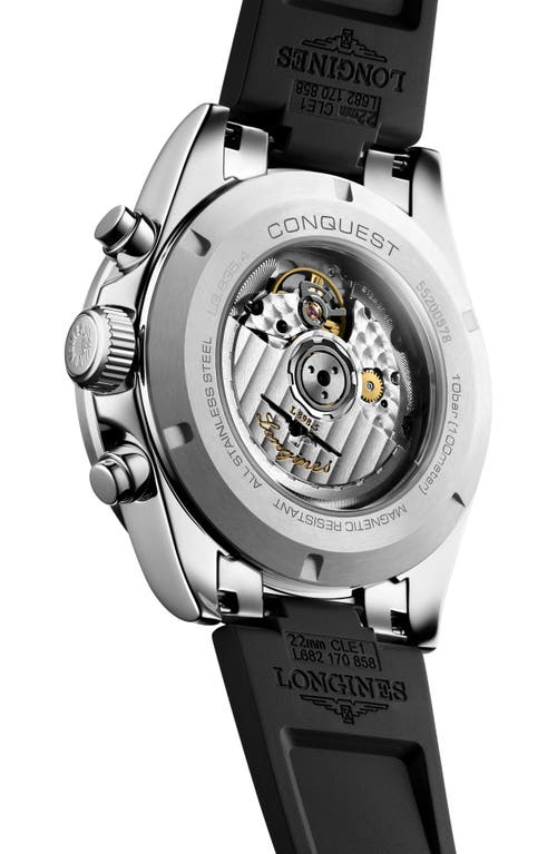 Longines Conquest Automatic Chronograph Rubber Strap Watch, 42mm In Champagne