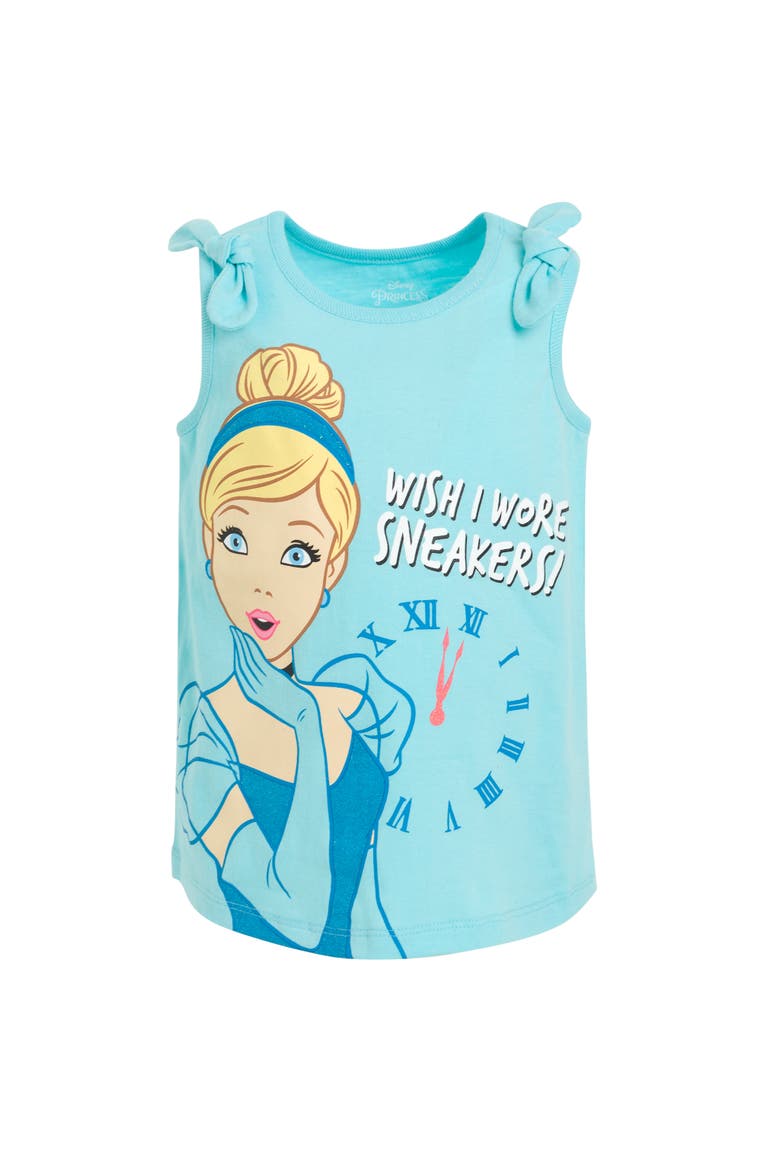 Princess Sleeveless Tank Top Set, Alternate, color, White Sky Blue Yellow