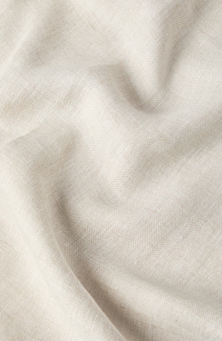 Brunello Cucinelli Sparkling linen scarf, Alternate, color, Beige