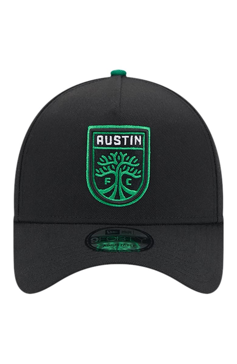 New Era Men's New Era Black Austin FC 2024 Kick Off Collection 9FORTY A-Frame Adjustable Hat, Alternate, color, 