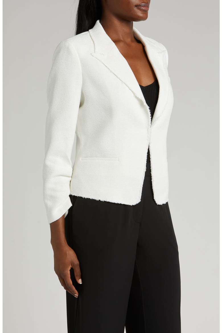 Raw Hem Crop Blazer, Alternate, color, NEW IVORY
