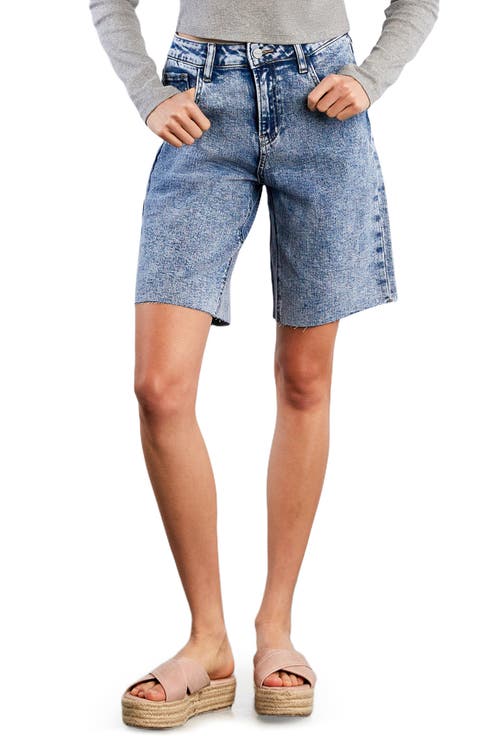 Cool Summer Raw Hem Long Denim Shorts