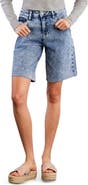 HINT OF BLU Cool Summer Raw Hem Long Denim Shorts
