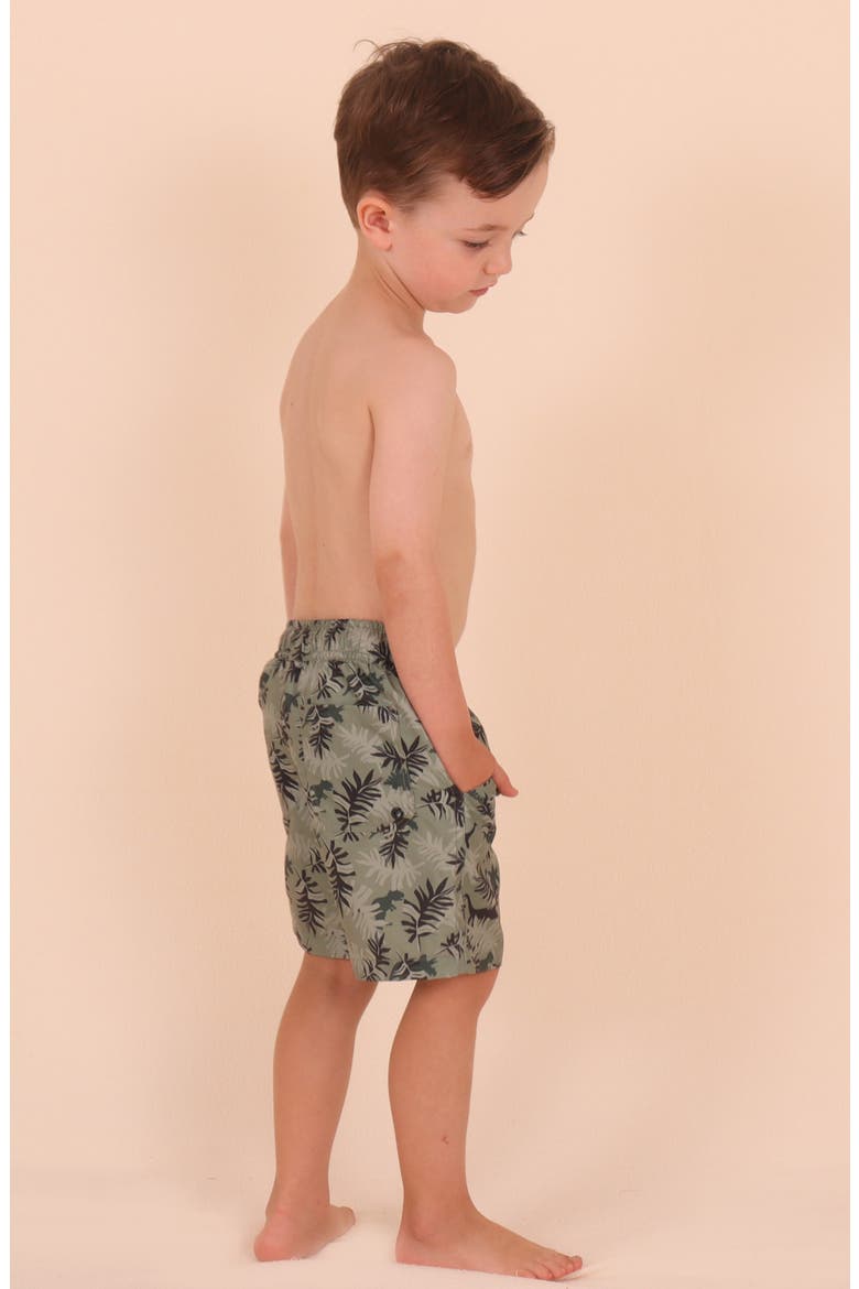 Kids' Dino Park UPF 50+ Swim Trunks, Alternate, color, GREEN