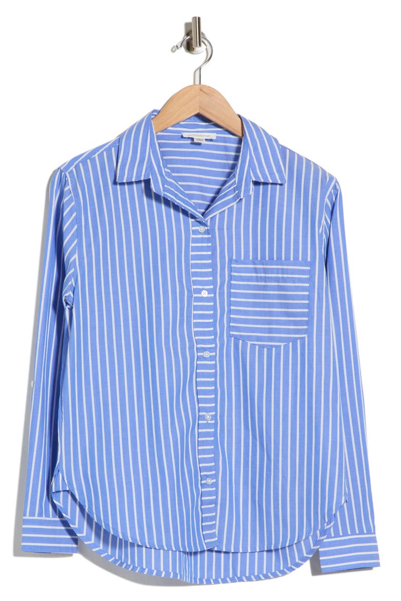 Carson Stripe Button-Up Shirt, Alternate, color, RUSTIC BLUEBERRY