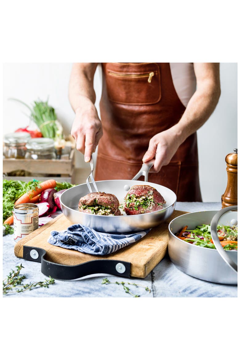 Venice Pro 5-Quart Stainless Steel Ceramic Nonstick Saute Pan with Lid, Alternate, color, STAINLESS STEEL