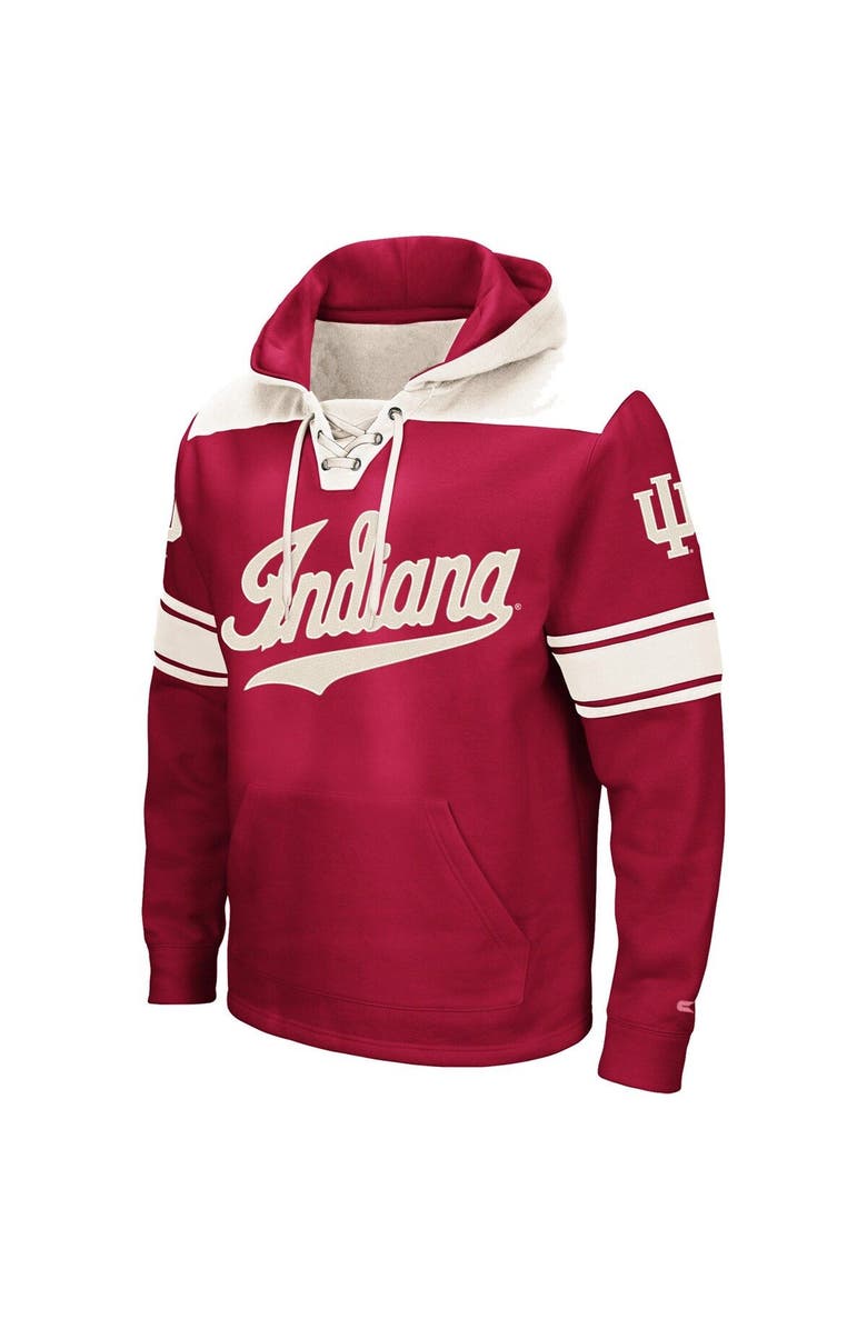 COLOSSEUM Men's Colosseum Crimson Indiana Hoosiers 2.0 Lace-Up Pullover Hoodie, Alternate, color, Crimson