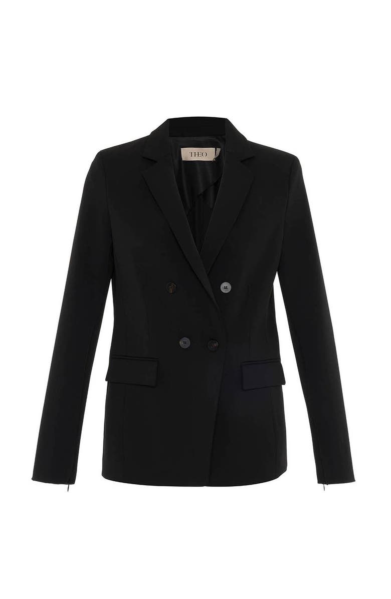 THEO The Label Aphrodite Split Sleeve Jacket, Alternate, color, Black