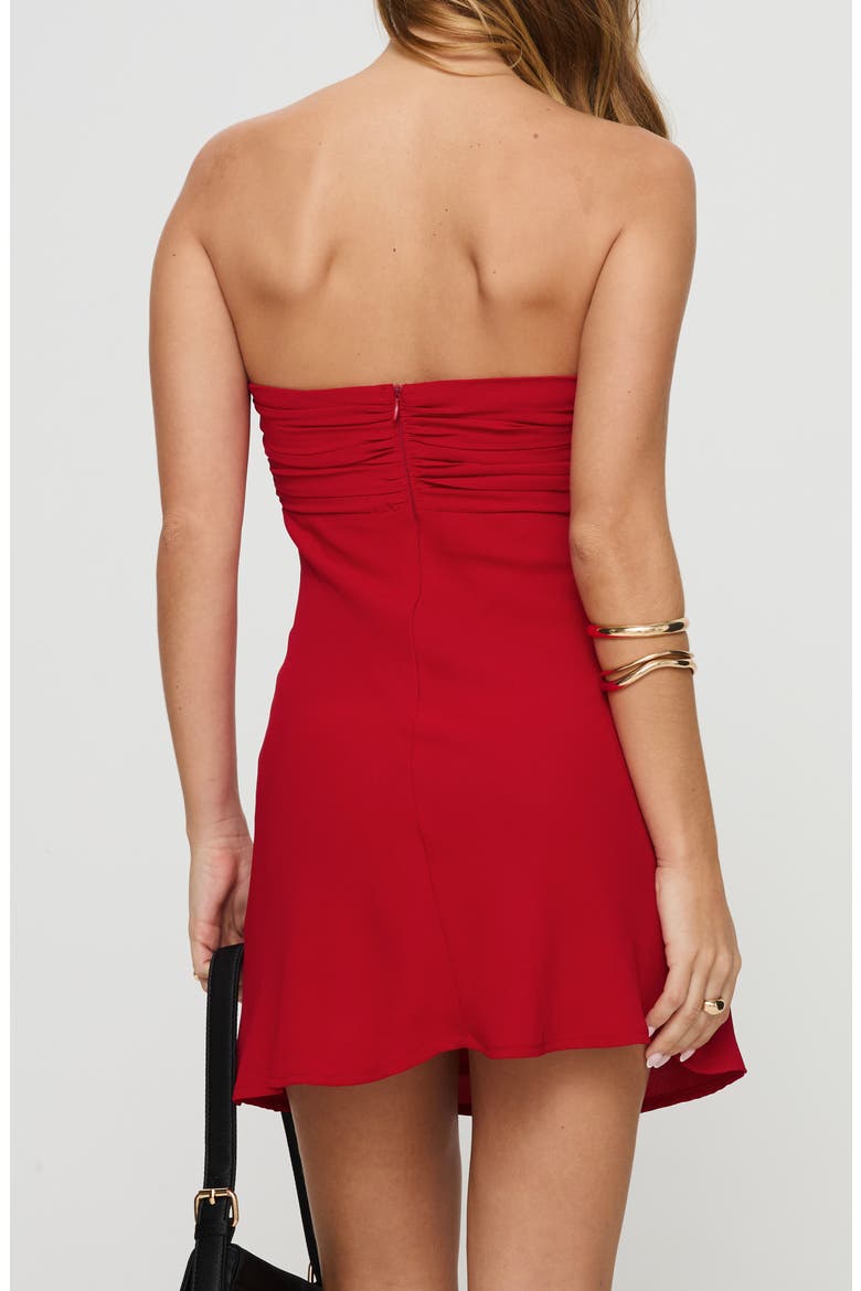Cyprian Strapless Minidress, Alternate, color, RED