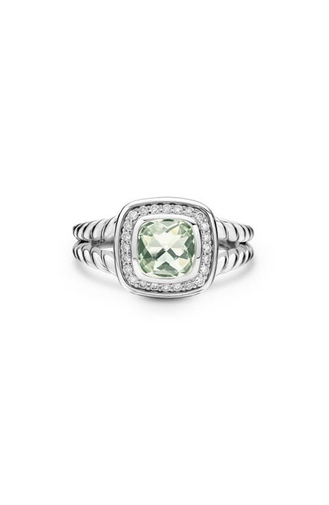 Petite Albion® Diamond Halo Cushion Ring