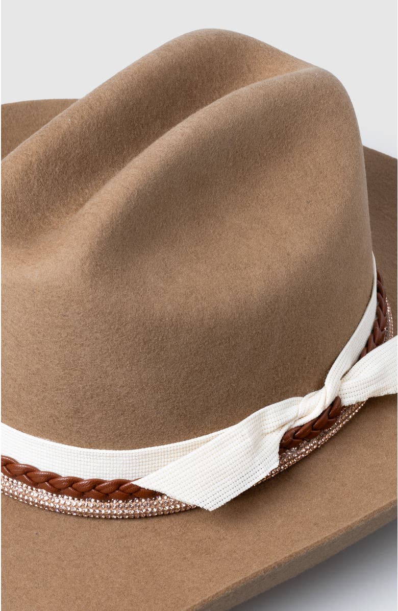 Manela Canyon Belle Wool Western Cowboy Hat, Alternate, color, Khaki
