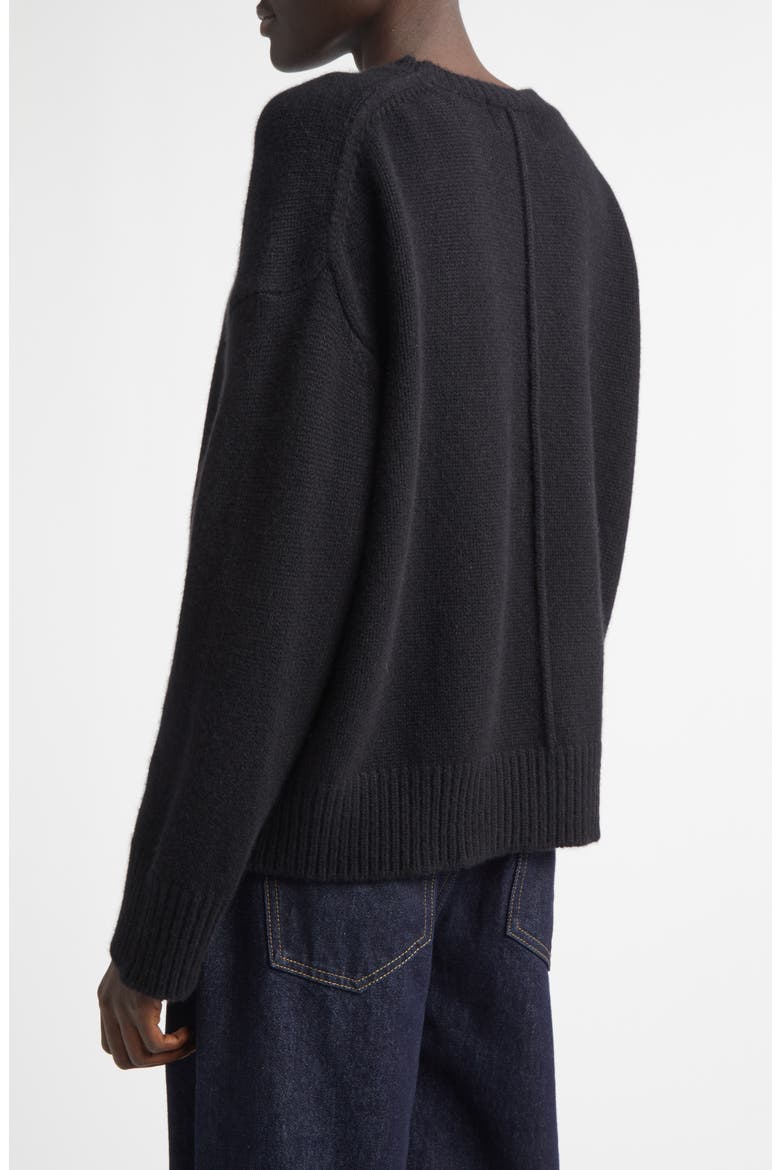 Pia Oversize Cashmere Crewneck Sweater, Alternate, color, BLACK