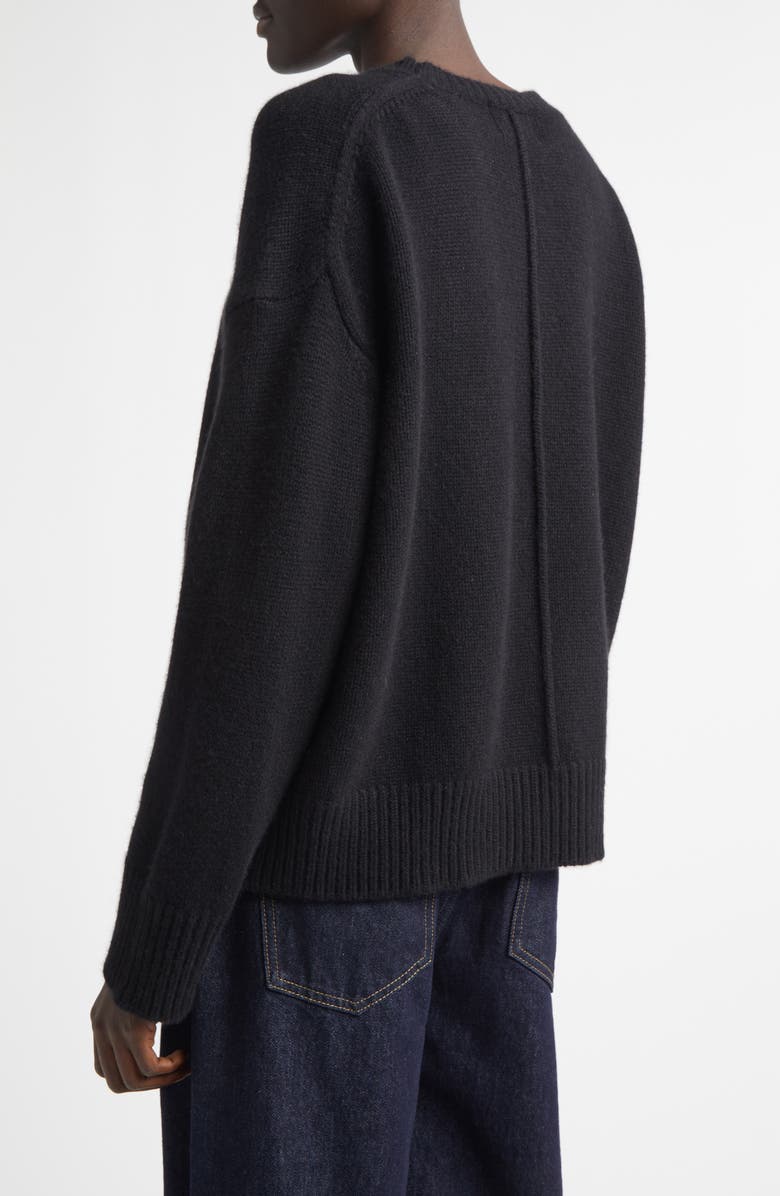 LOULOU DE SAISON Pia Oversize Cashmere Crewneck Sweater, Alternate, color, Black