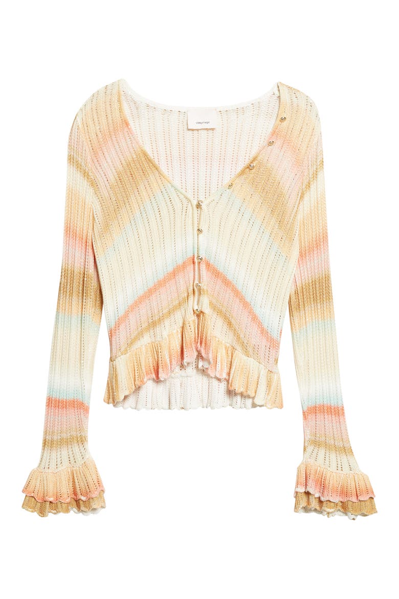 Edith Space Dyed Cardigan, Alternate, color, SUNSET MULTI