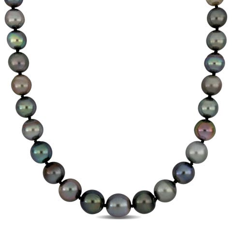Multi-Shade Cultured Tahitian Pearl Necklace 14k